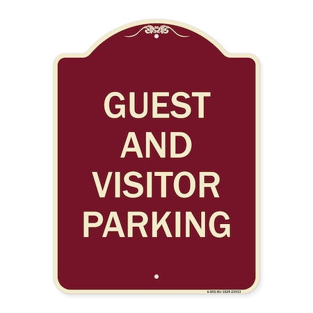Signmission Guest and Visitor Parking Heavy-Gauge Aluminum Architectural Sign, 24" x 18", BU-1824-23933 A-DES-BU-1824-23933
